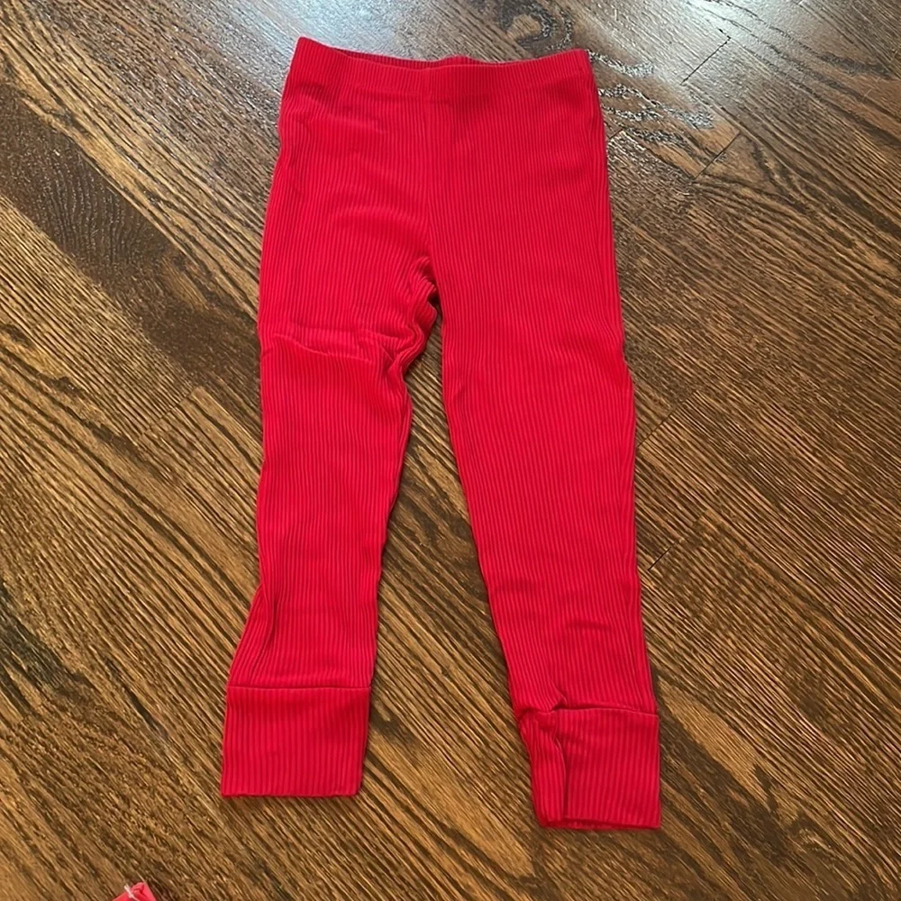 Posh Peanut Crimson Ribbed Pajamas